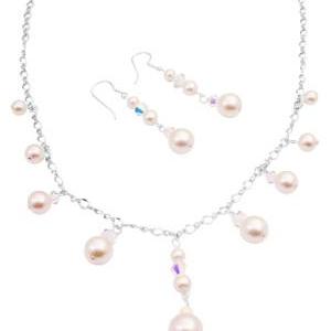 Lustrous Ivory Pearls Ab Crystals Bridesmaid..