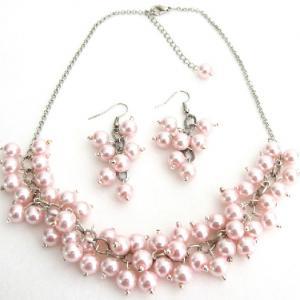 Soft Pink Pearl Chunky Beaded Necklace With..