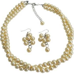 Maid Of Honor Jewelry In Yellow Pearls Twisted..