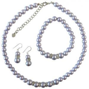 Lavender Pearls Jewelry Set Faux Lavender Pearl..