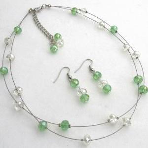 Peridot Ab Crystals Glass Beads Back Drop Down..