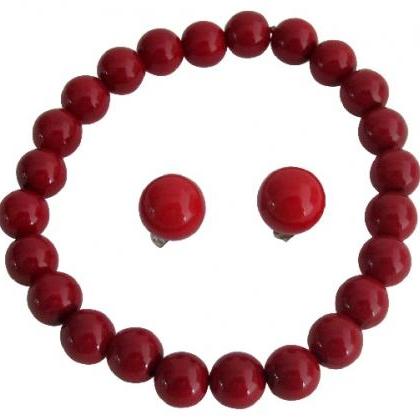 Enticing Red Jewelry Stretchable Bracelet Stud..
