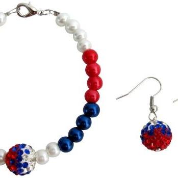 4th Of July Patriotic Military Mom Jewelry Red..