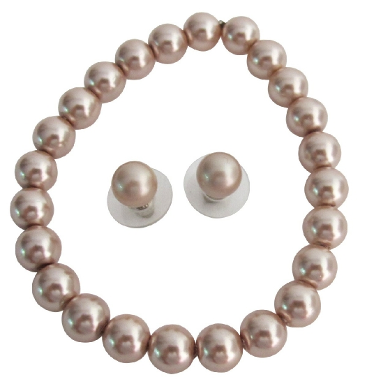 Fascinating Gift Bridesmaid Maid Of Honor Champagne Pearls Jewelry