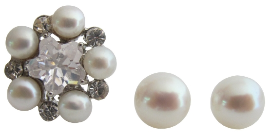 Gorgeous Gift Ring & Stud Earrings Oyster Shell White Pearl