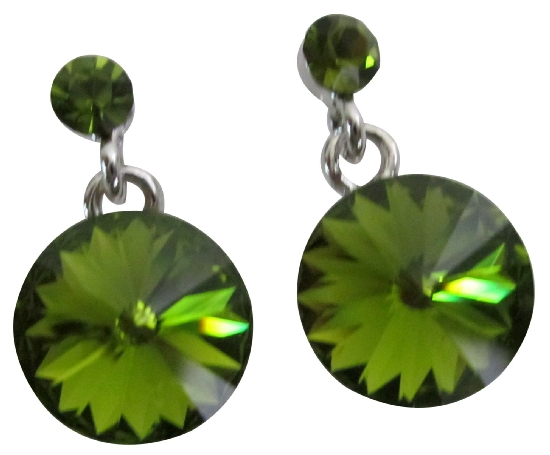 Emerald Crystal Earrings Gorgeous Gift