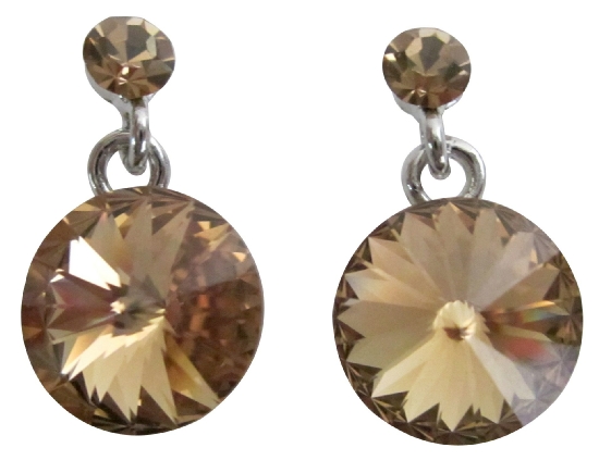 Beautiful Gift Someone Special Brown Crystal Earrings